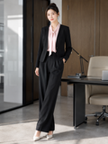 Áo blazer tay dài không cổ vạt cong 