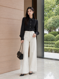  Áo sơ mi tơ kiểu linen phối ly ngực 