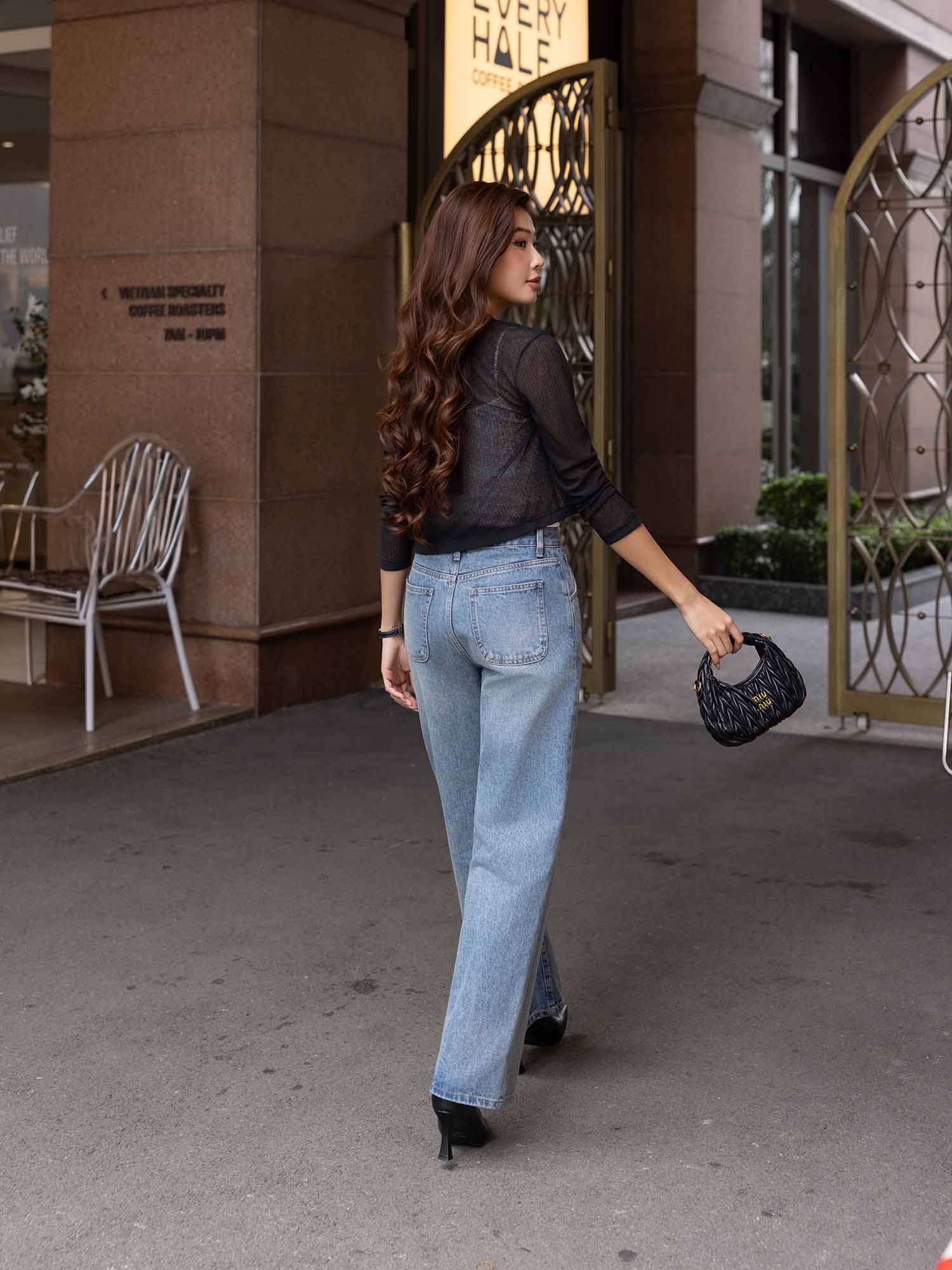 Áo cardigan cổ V dài tay