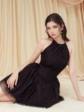  Đầm mini ren cổ yếm 