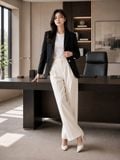  Áo blazer dáng suông tay dài 