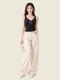  Áo tanktop phối viền ren và nơ 