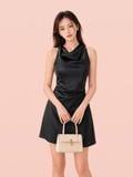  Đầm mini lụa cổ đổ dáng A 