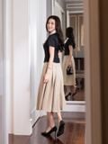  Áo kiểu peplum phối cổ nơ lụa 
