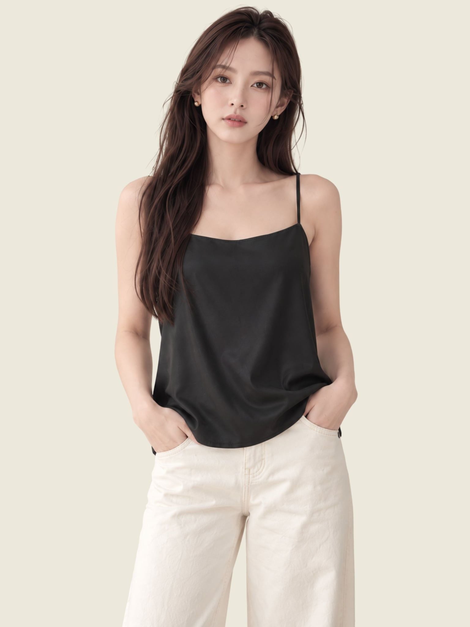  Áo 2 dây lụa dáng suông 