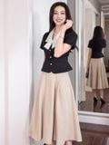  Áo kiểu peplum phối cổ nơ lụa 