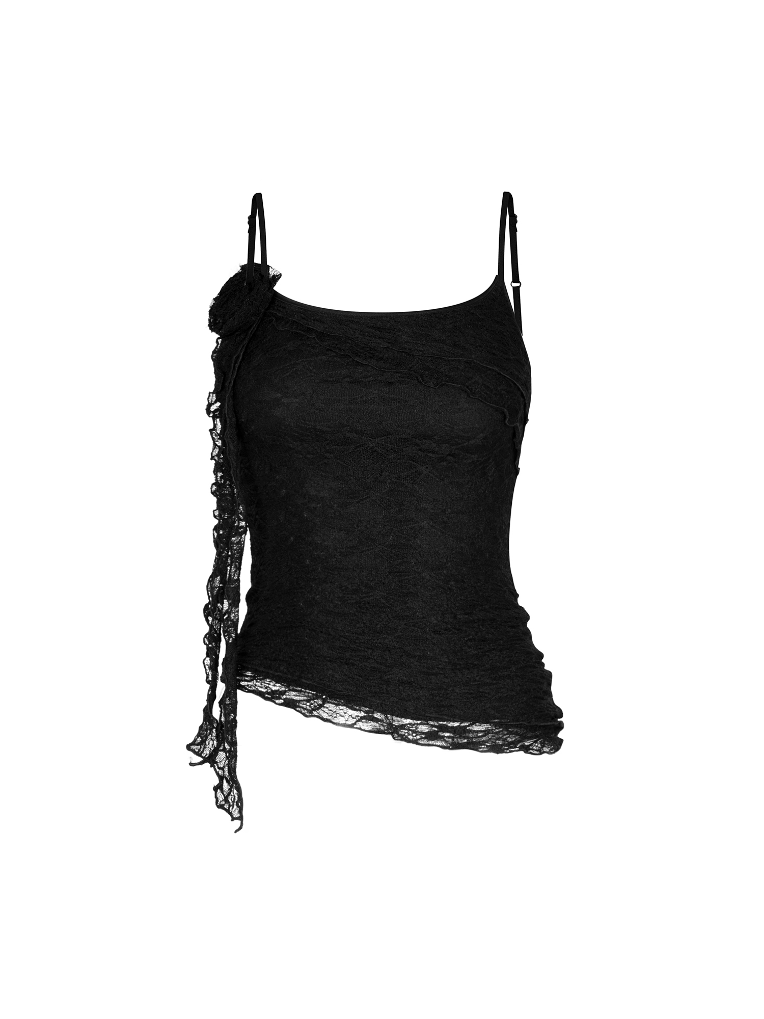 Áo 2 dây vạt chéo đính hoa tua rua