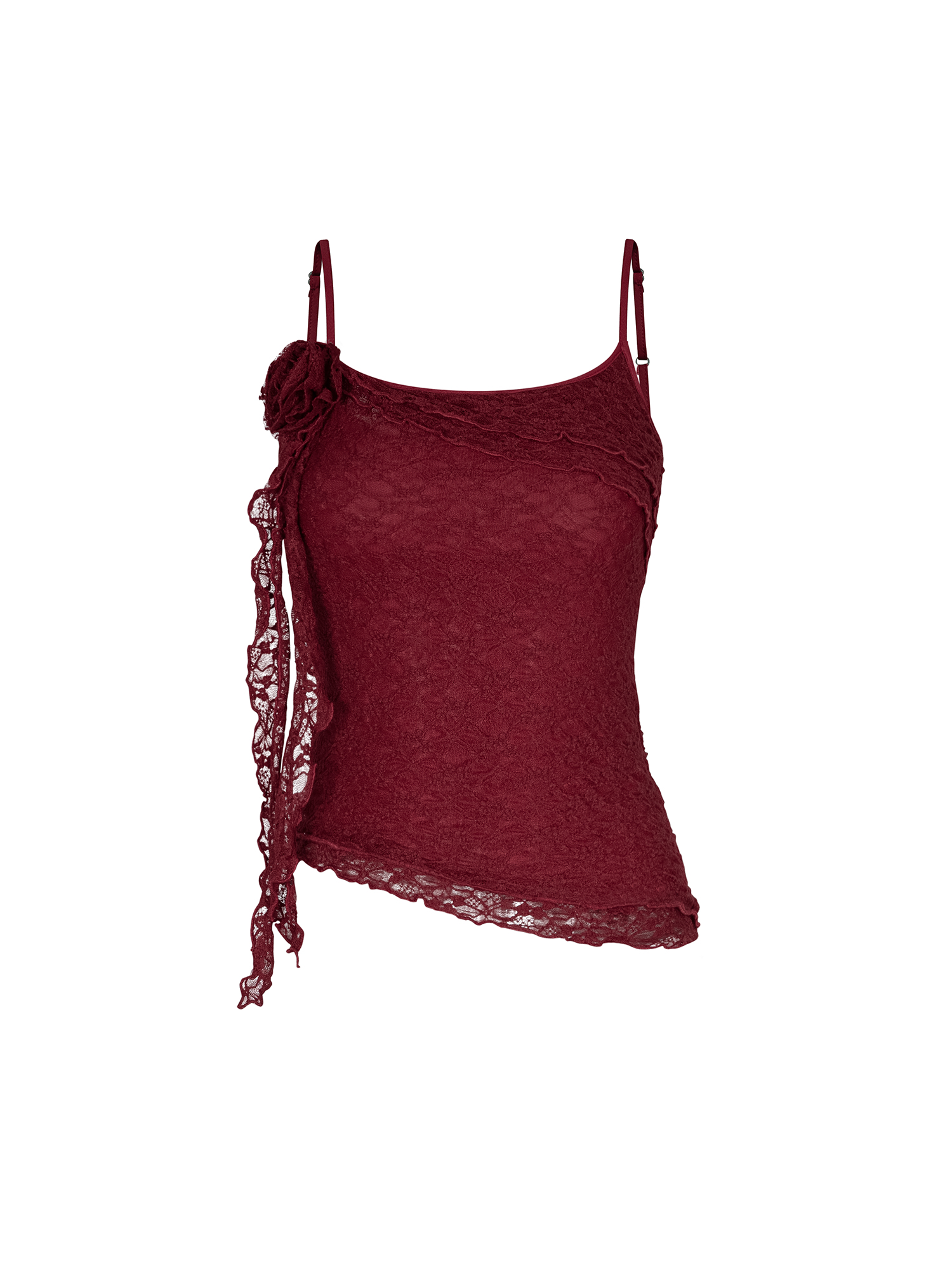 Áo 2 dây vạt chéo đính hoa tua rua