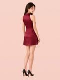  Đầm mini lụa cổ đổ dáng A 