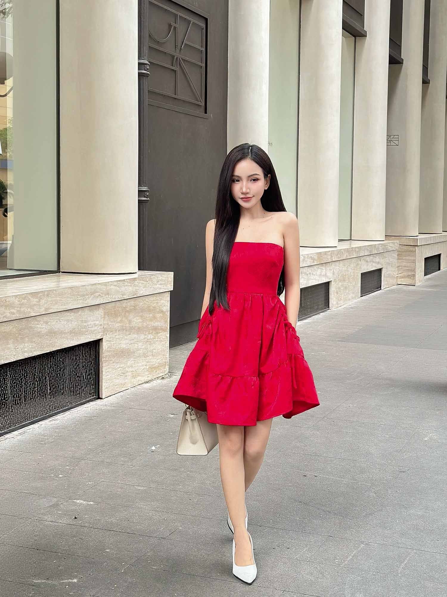  Đầm mini cúp ngực babydoll 