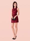  Đầm mini lụa cổ đổ dáng A 