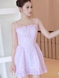  Đầm mini hoa nhí phối tay rời 