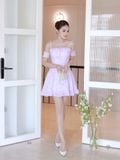  Đầm mini hoa nhí phối tay rời 