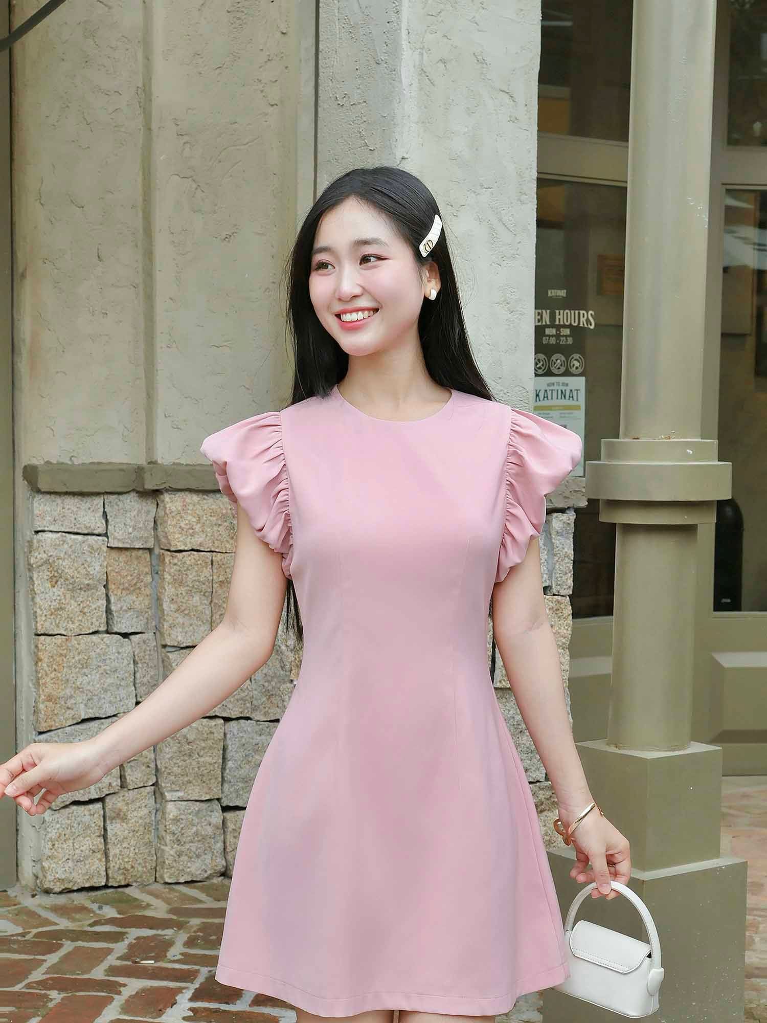  Đầm cơ bản tay phồng 