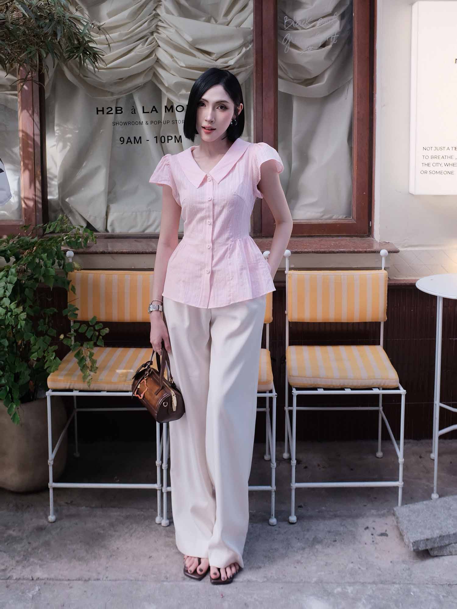 Áo xô thêu dáng peplum