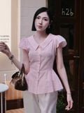  Áo xô thêu dáng peplum 