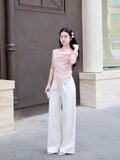  Áo lệch vai cổ đổ phối ren 
