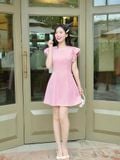  Đầm cơ bản tay phồng 