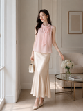  Áo kiểu voan cổ phối nơ 