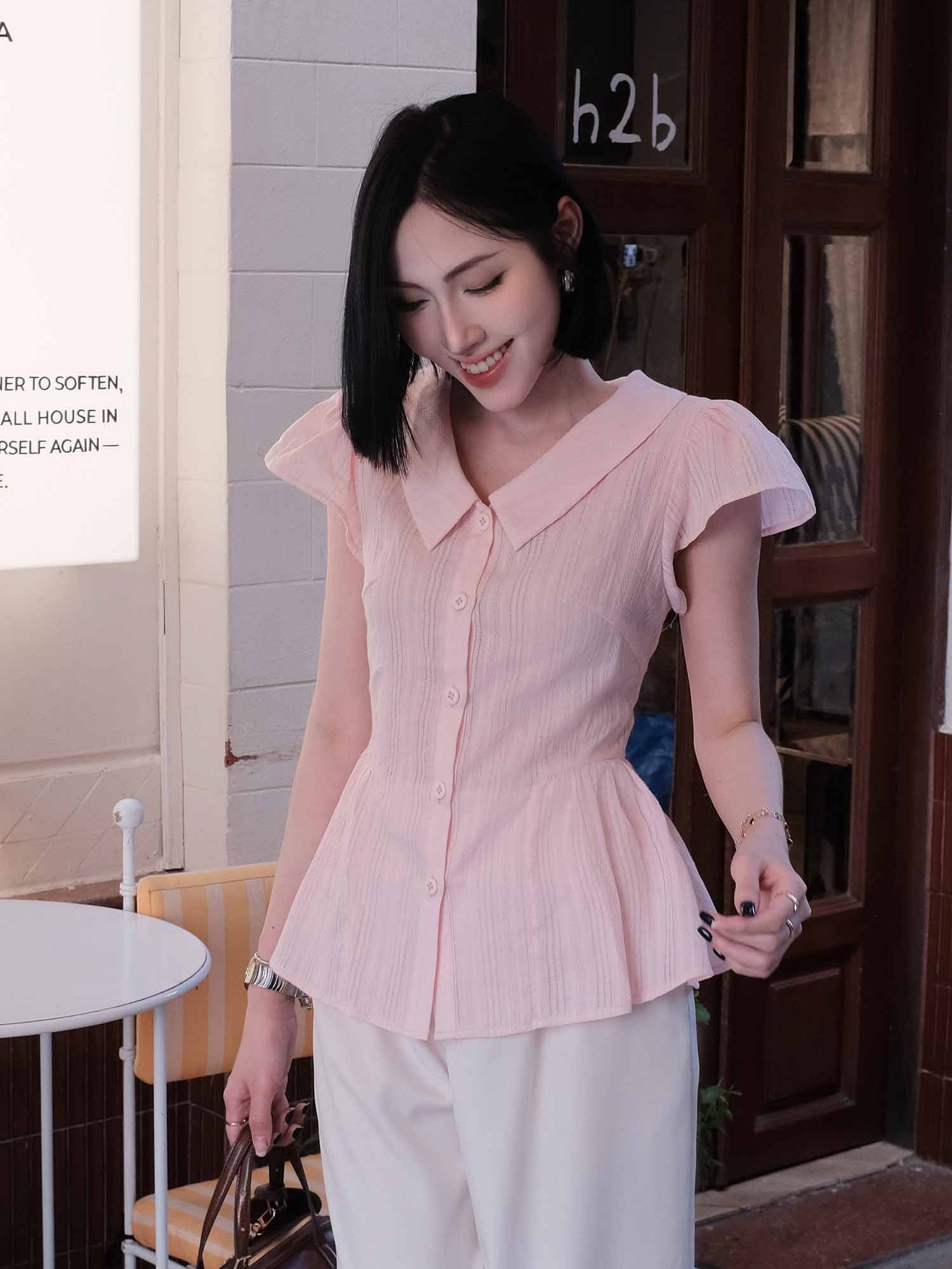 Áo xô thêu dáng peplum