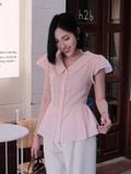  Áo xô thêu dáng peplum 