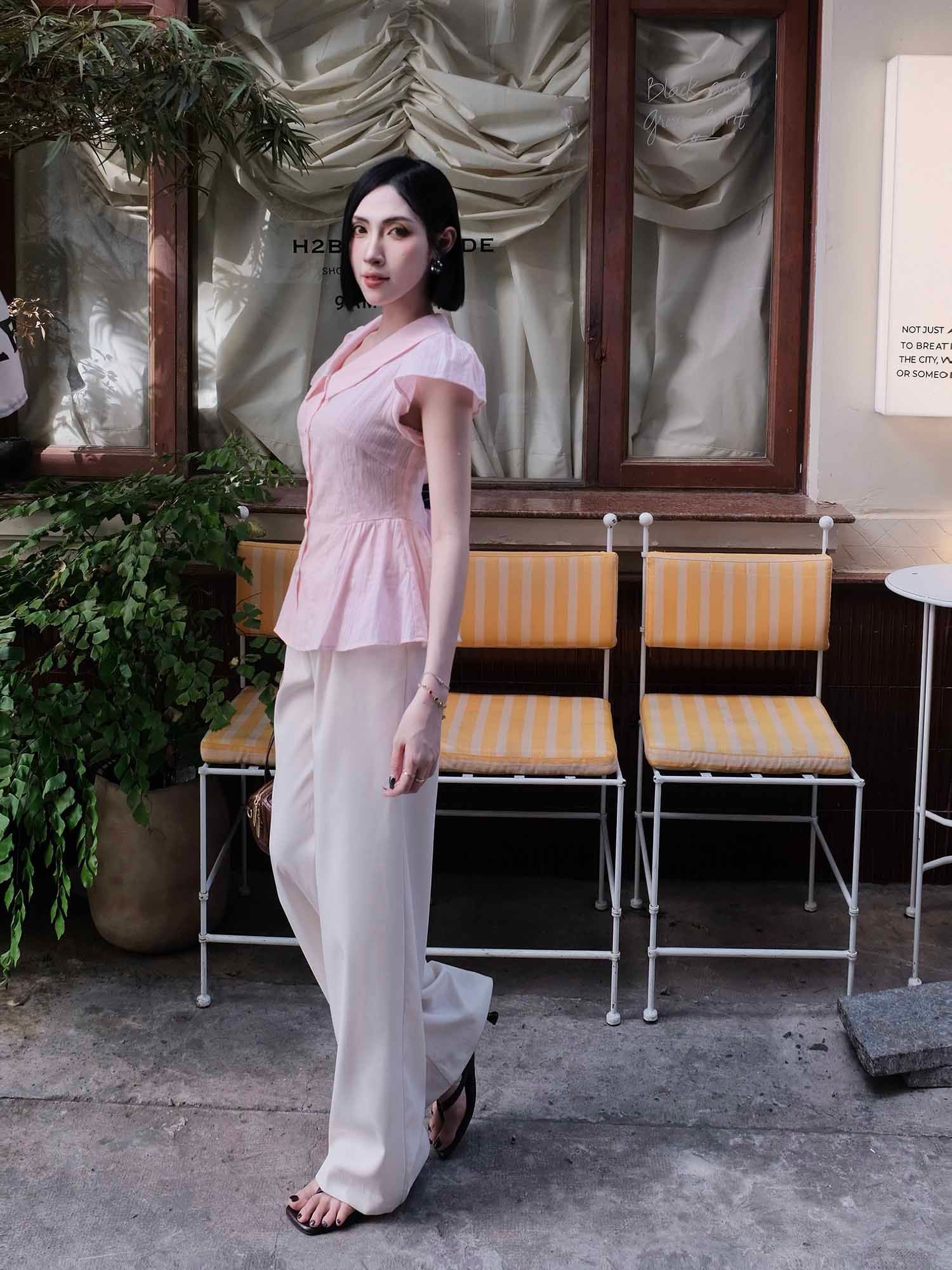  Áo xô thêu dáng peplum 