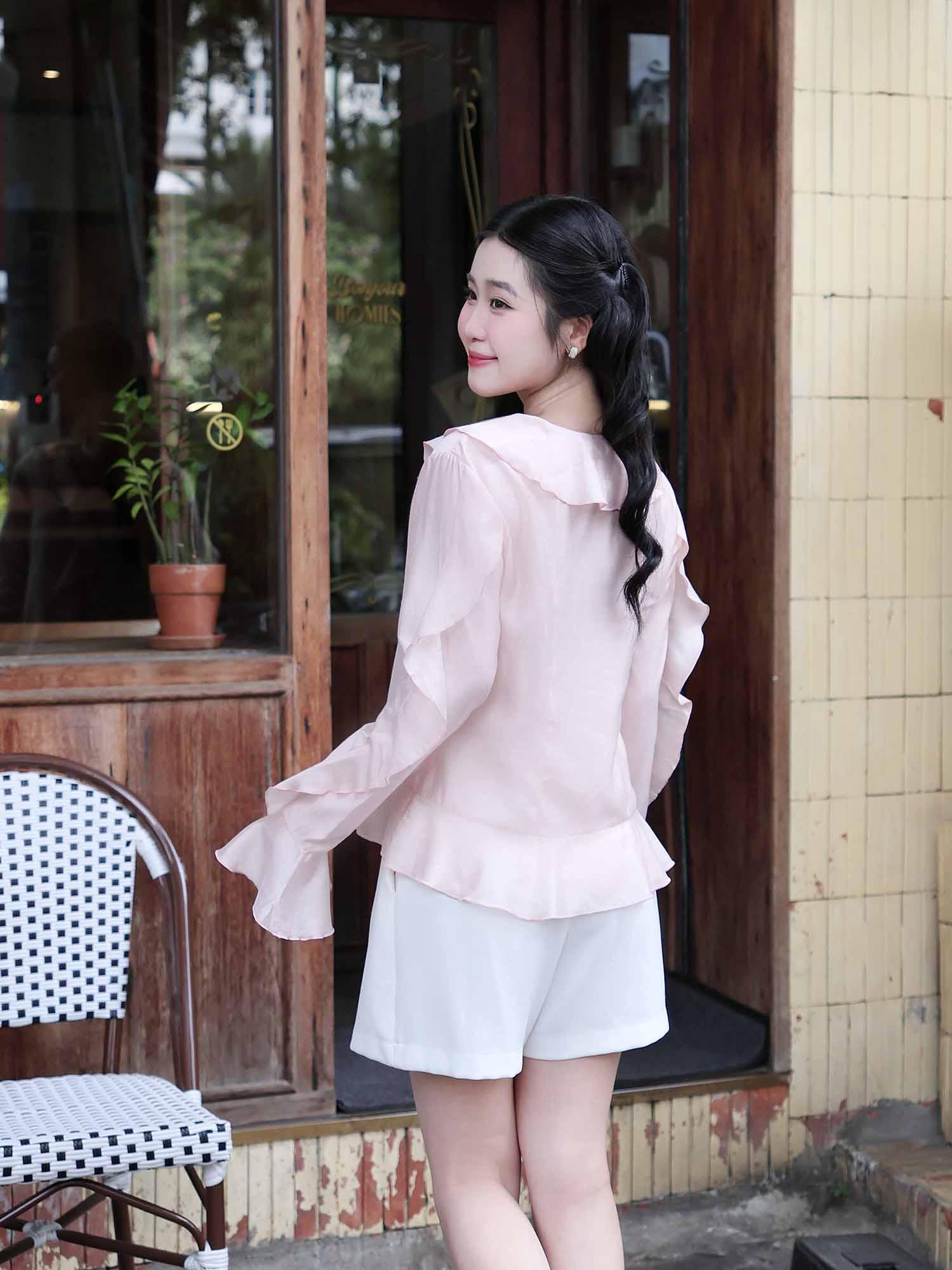 Áo kiểu phối bèo