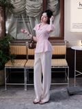  Áo xô thêu dáng peplum 