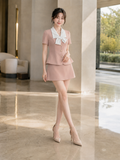  Áo kiểu peplum phối cổ nơ lụa 