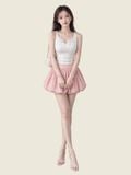  Chân váy mini tùng bí có lót quần 