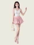  Chân váy mini tùng bí có lót quần 