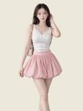  Chân váy mini tùng bí có lót quần 