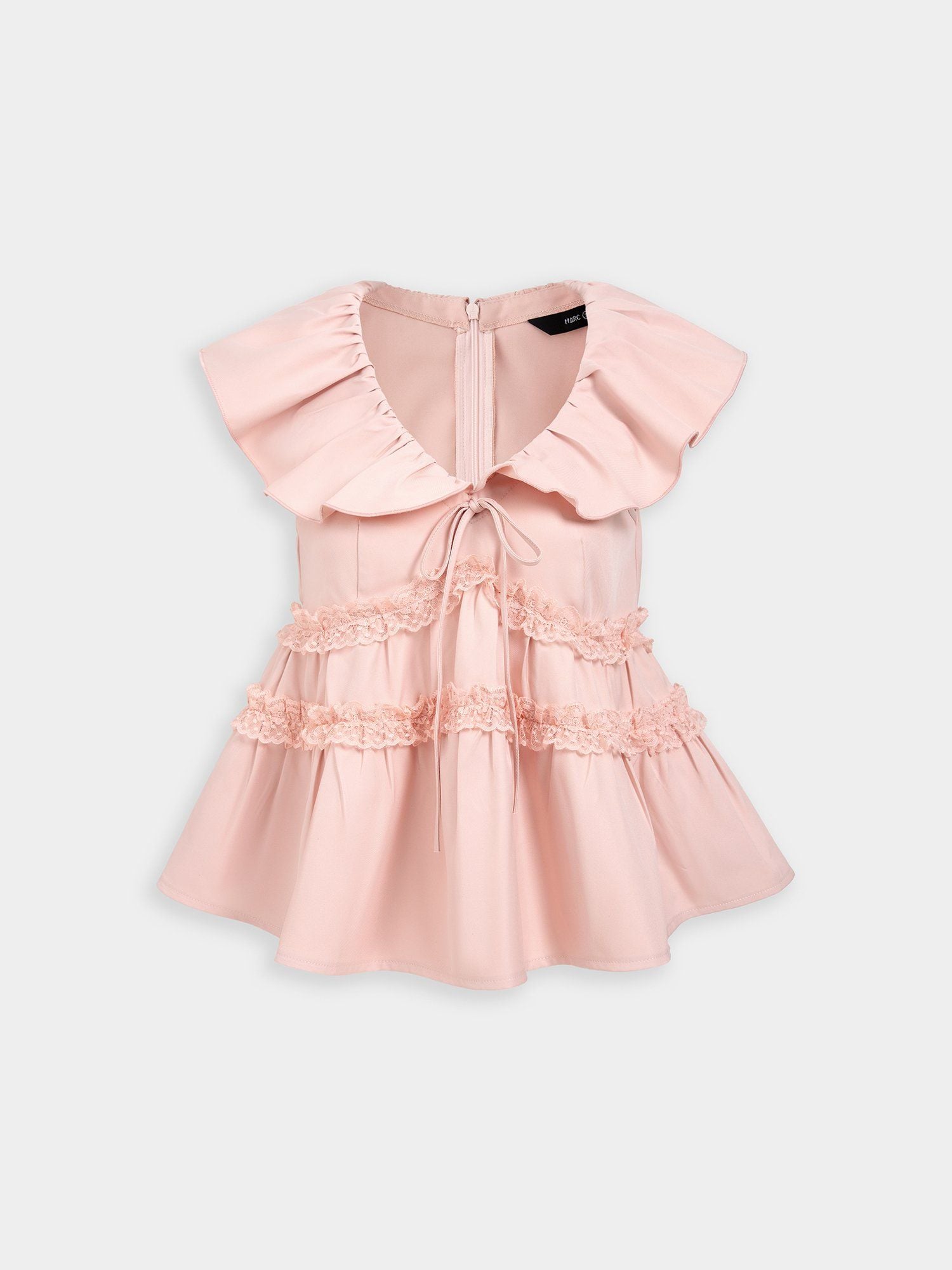  Áo sát nách cổ bèo phối ren dây kéo sau 