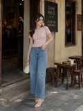 Áo thun cổ tròn gài nút 