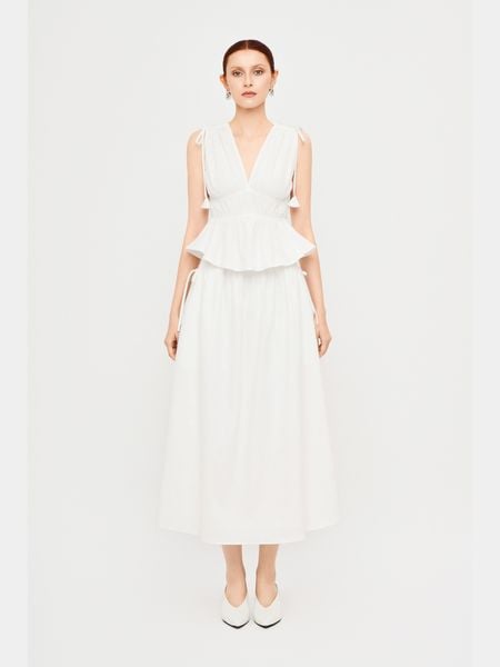  Chân váy dài lưng thun đính nơ hông 