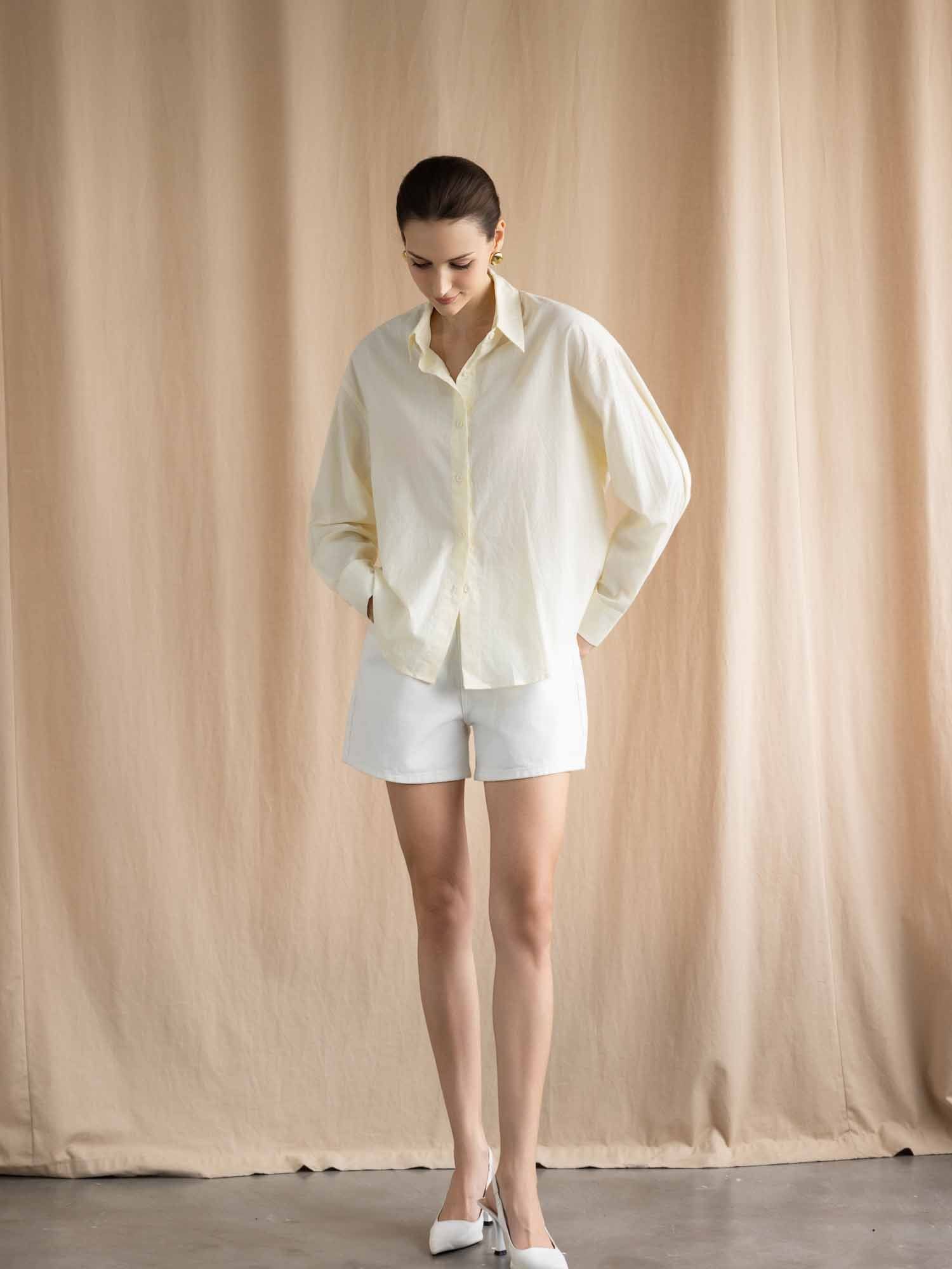  Áo sơ mi cơ bản form rộng 