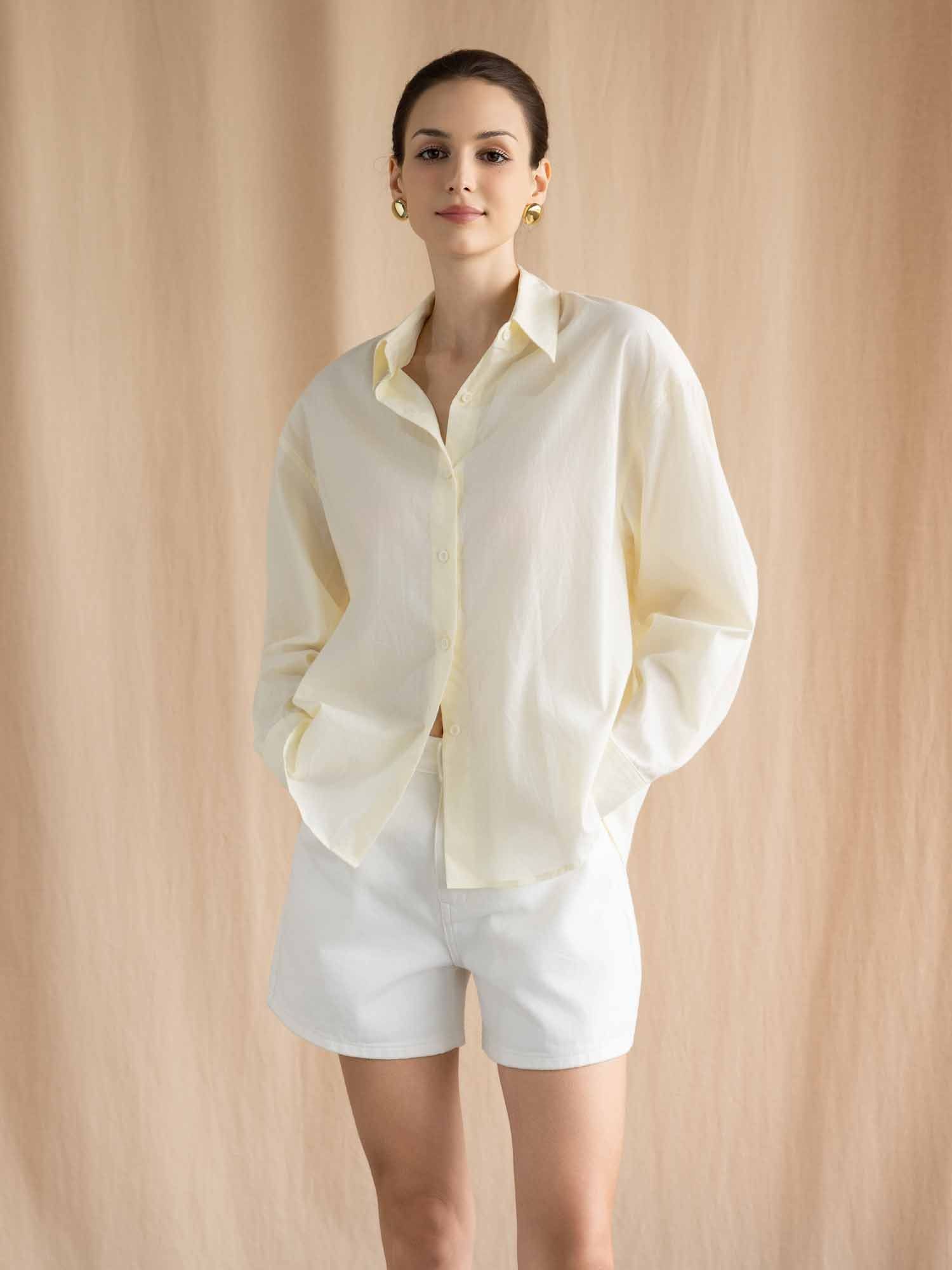  Áo sơ mi cơ bản form rộng 