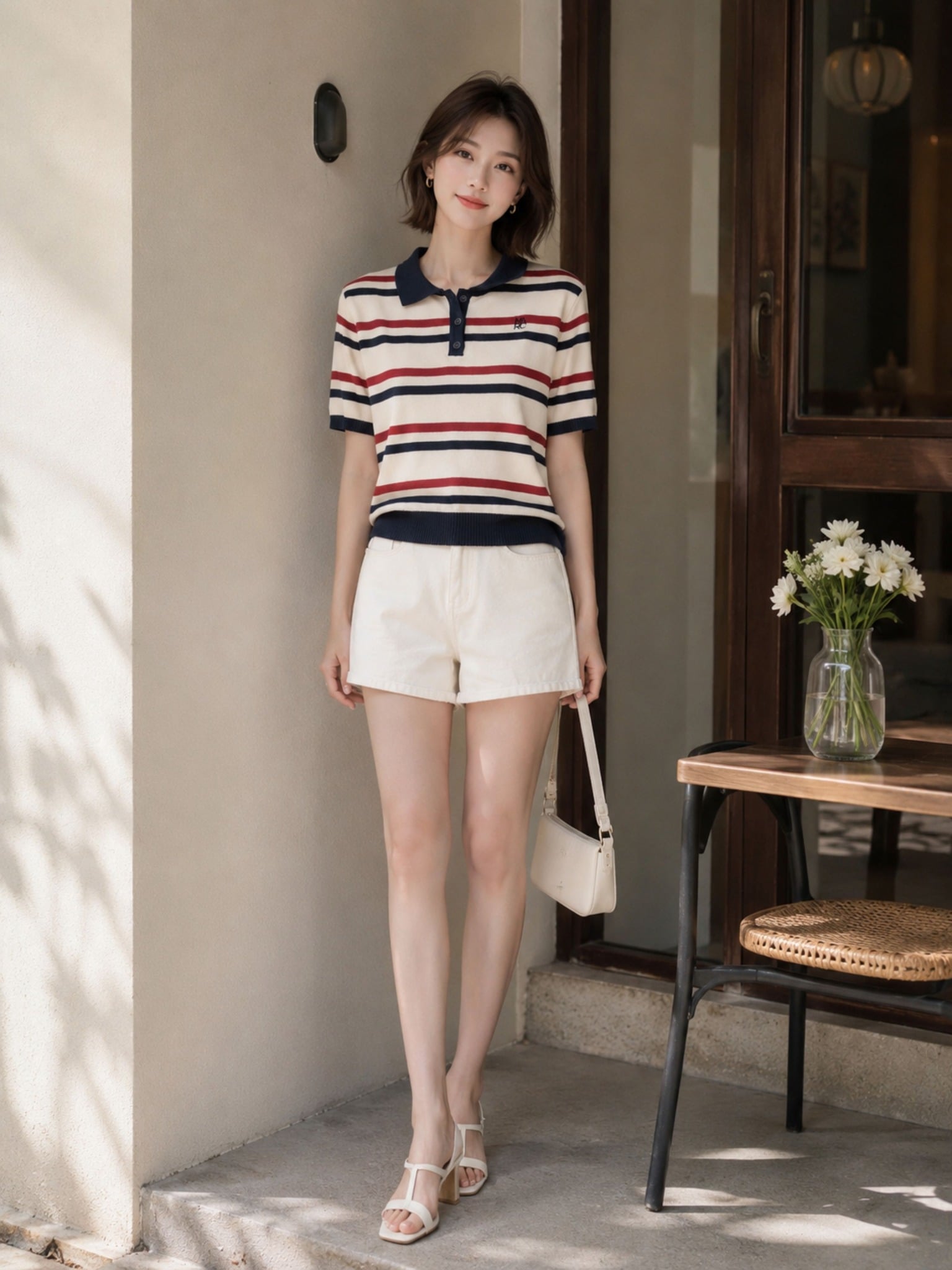 Áo polo sọc dệt kim