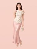  Áo draping xếp ly vai và eo 