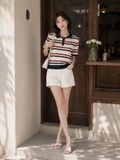  Áo polo sọc dệt kim 