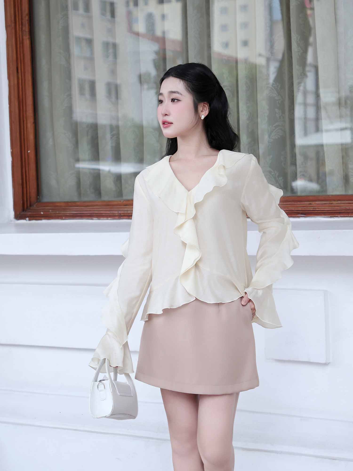 Áo kiểu phối bèo