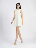  Đầm mini phom suông phối nơ vai cách điệu 