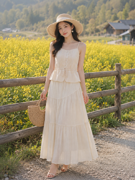  Chân váy maxi xoè 3 tầng 
