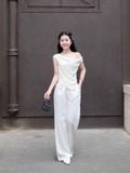 Áo lệch vai cổ đổ phối ren 