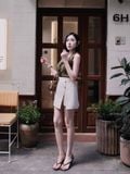  Chân váy mini skort xẻ tà 