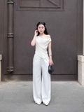  Áo lệch vai cổ đổ phối ren 