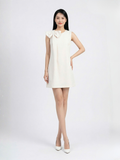  Đầm mini phom suông phối nơ vai cách điệu 