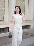  Áo lệch vai cổ đổ phối ren 