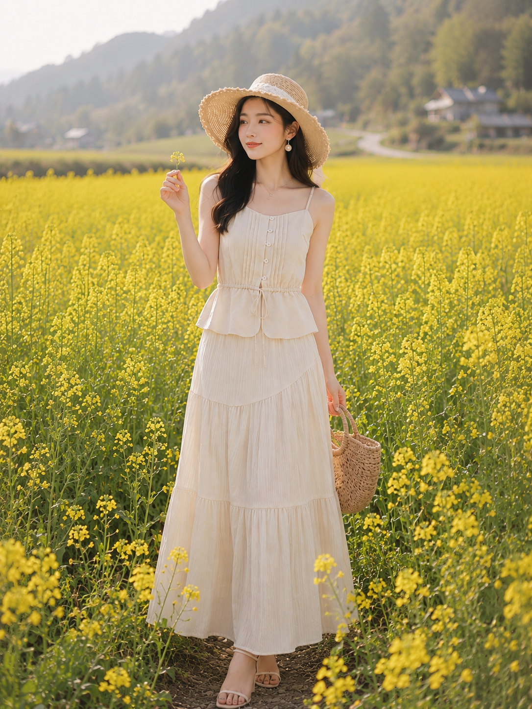 Chân váy maxi xoè 3 tầng