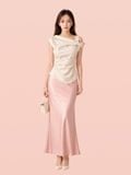  Áo draping xếp ly vai và eo 